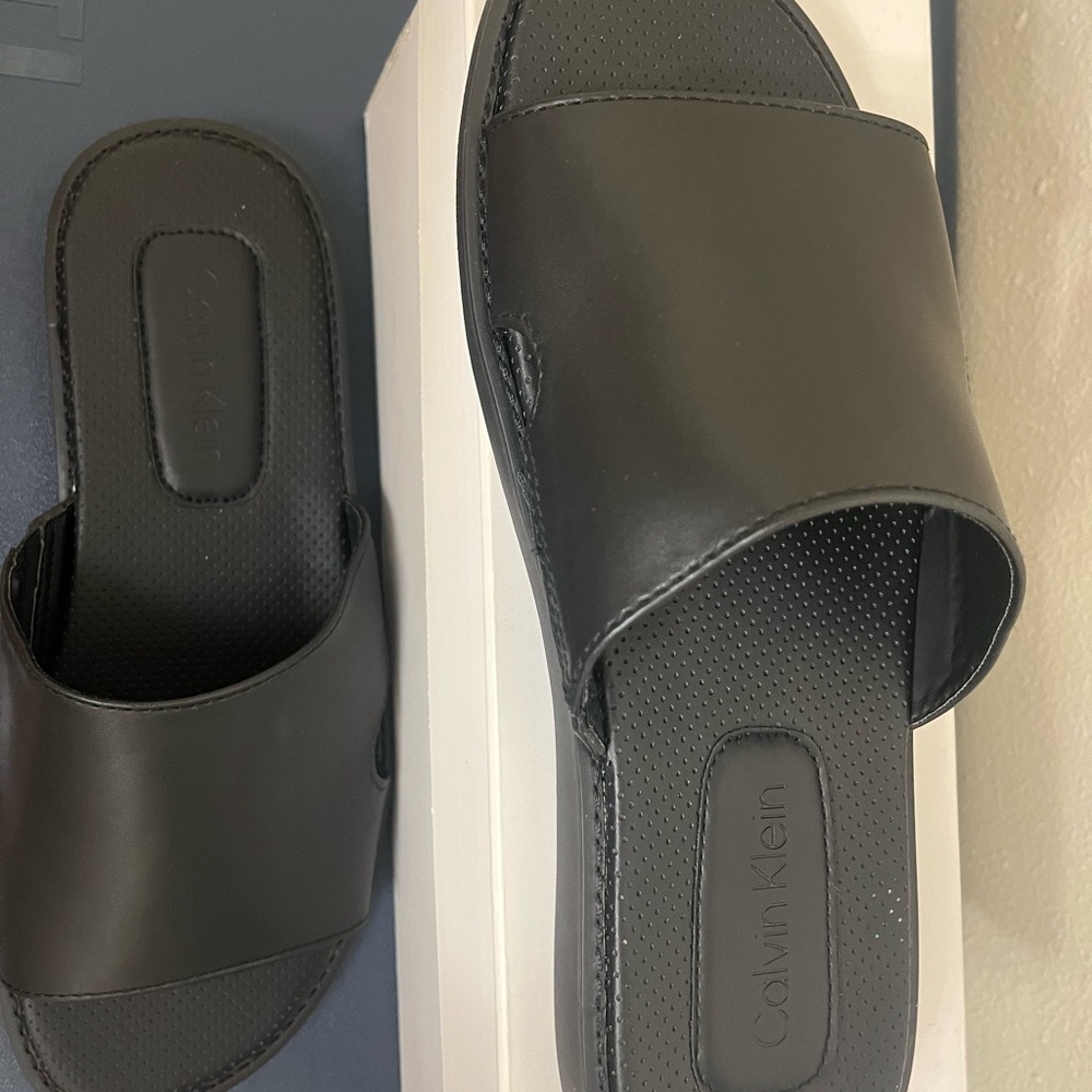 Calvin Klein Black Slide Sandals